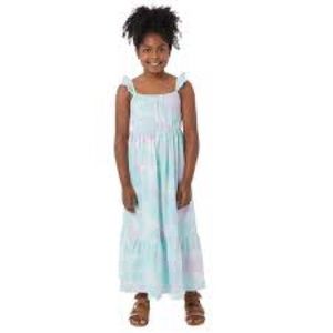 32 degrees youth maxi dress girls size XS 5/6 Green/Purple tie dye